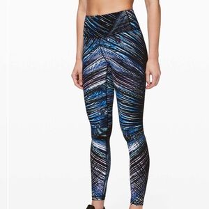 Lululemon Speed Wunder Tight *Nulux Tropics Speed Wunder Under Blue Black